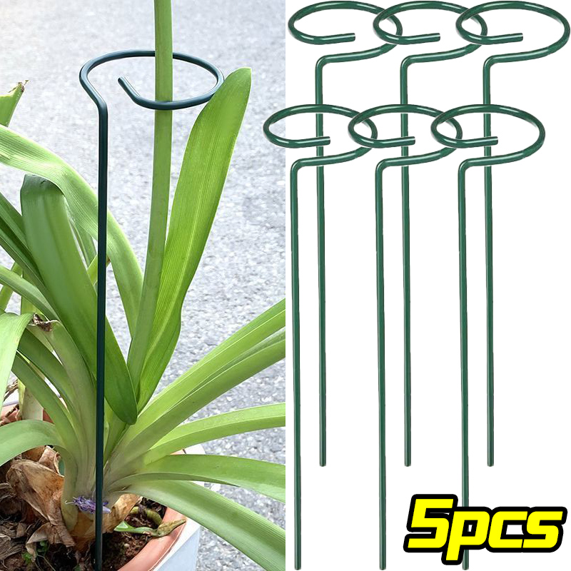 Gardening Tools Range - 1/10 個ガーデンサポートステークリング金属単一茎植物低木ホルダーバラの花野菜つる家庭園芸ツール