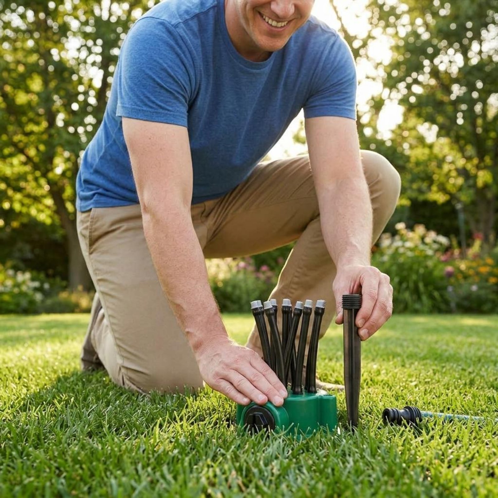Gardening Yard Tools - 360度スプリンクラー ジェントルミストスプレー マルチヘッドスプリンクラー 屋外散水ギア クイックコネクトガーデンツール 庭用