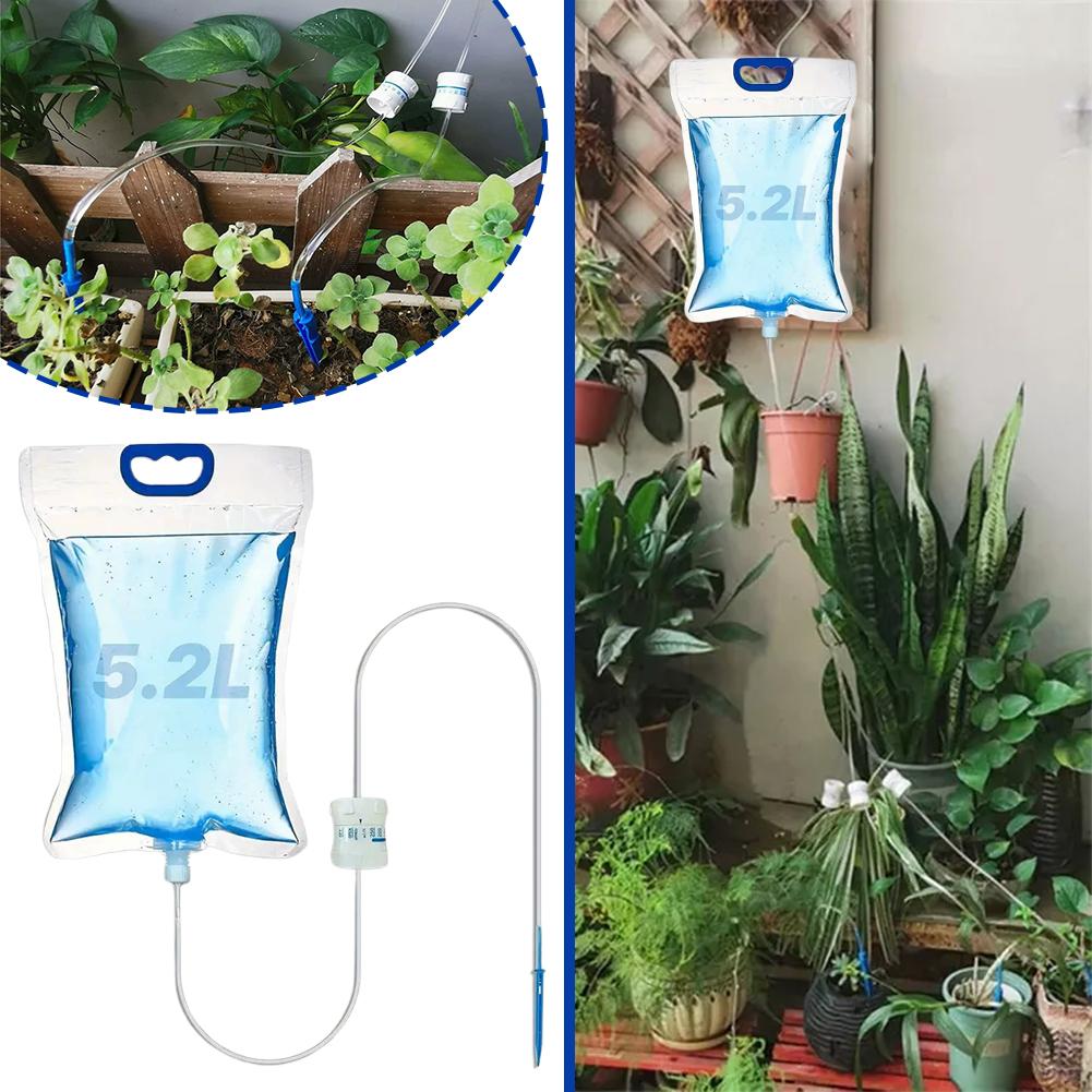 Gardening Tools Watering Can - 5.2L 調整可能な自動点滴散水缶システム透明水タンク灌漑装置家庭菜園植物散水ツール用