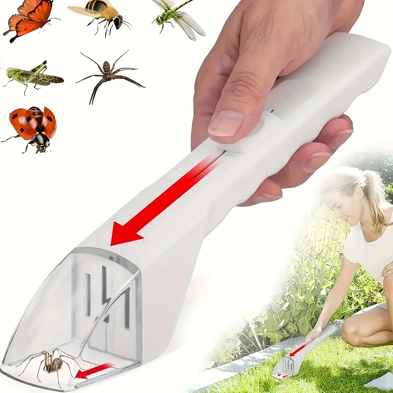 Gardening Tools Needed - 1個入り携帯型ハンドヘルド虫取り器、リリースデバイス付き、電池不要、家庭菜園用安全害虫駆除ツール