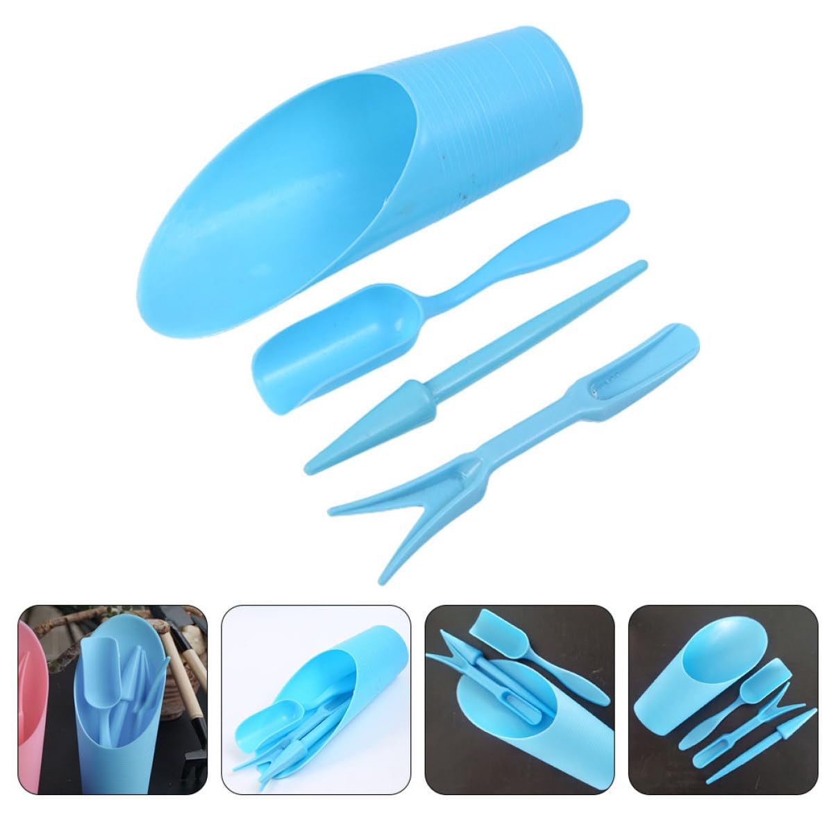 4 ピース/セット、プラスチック耐久性のあるバケツシャベル鉢 - Gardening Tools Spade のレビューと価格