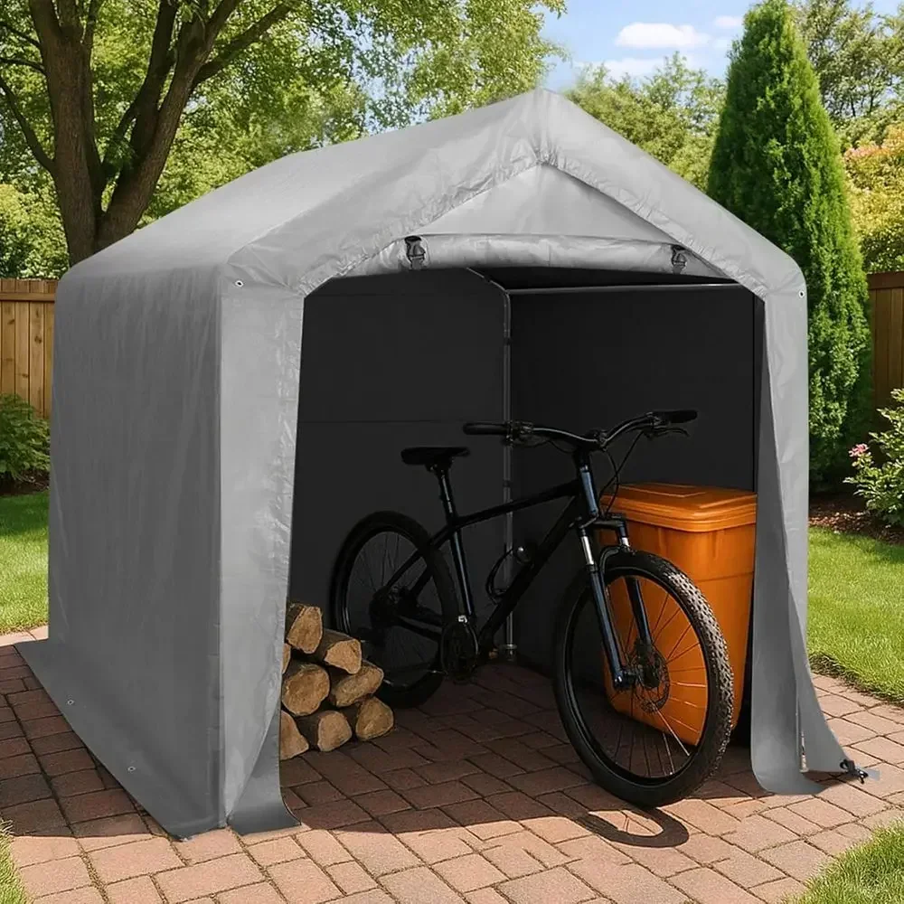 耐久性のある屋外用収納庫、防水バイクテント（巻き上げ式ドア付 - Gardening Tools Needed のレビューと価格