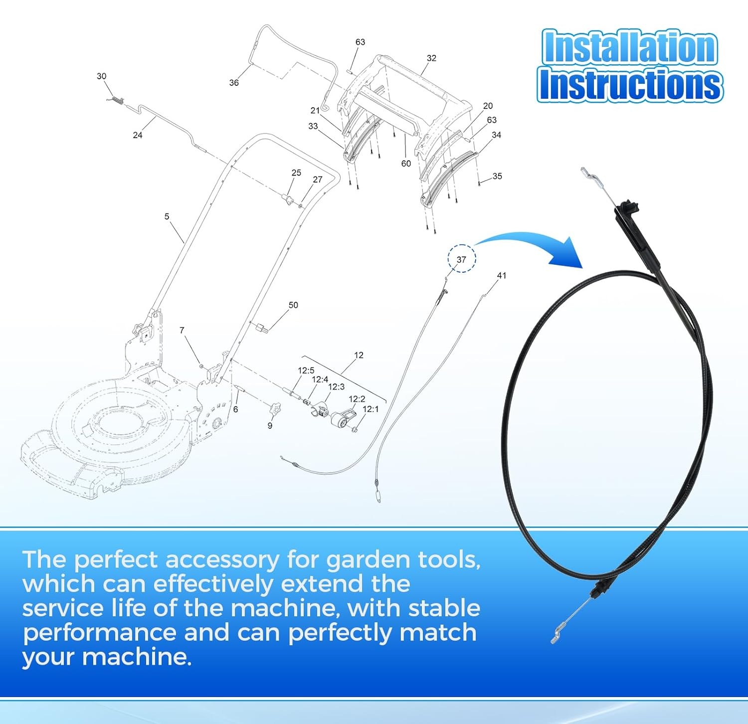 139-6594 PP B&S ブレーキケーブル Toro  - Gardening Tools B&M のレビューと価格