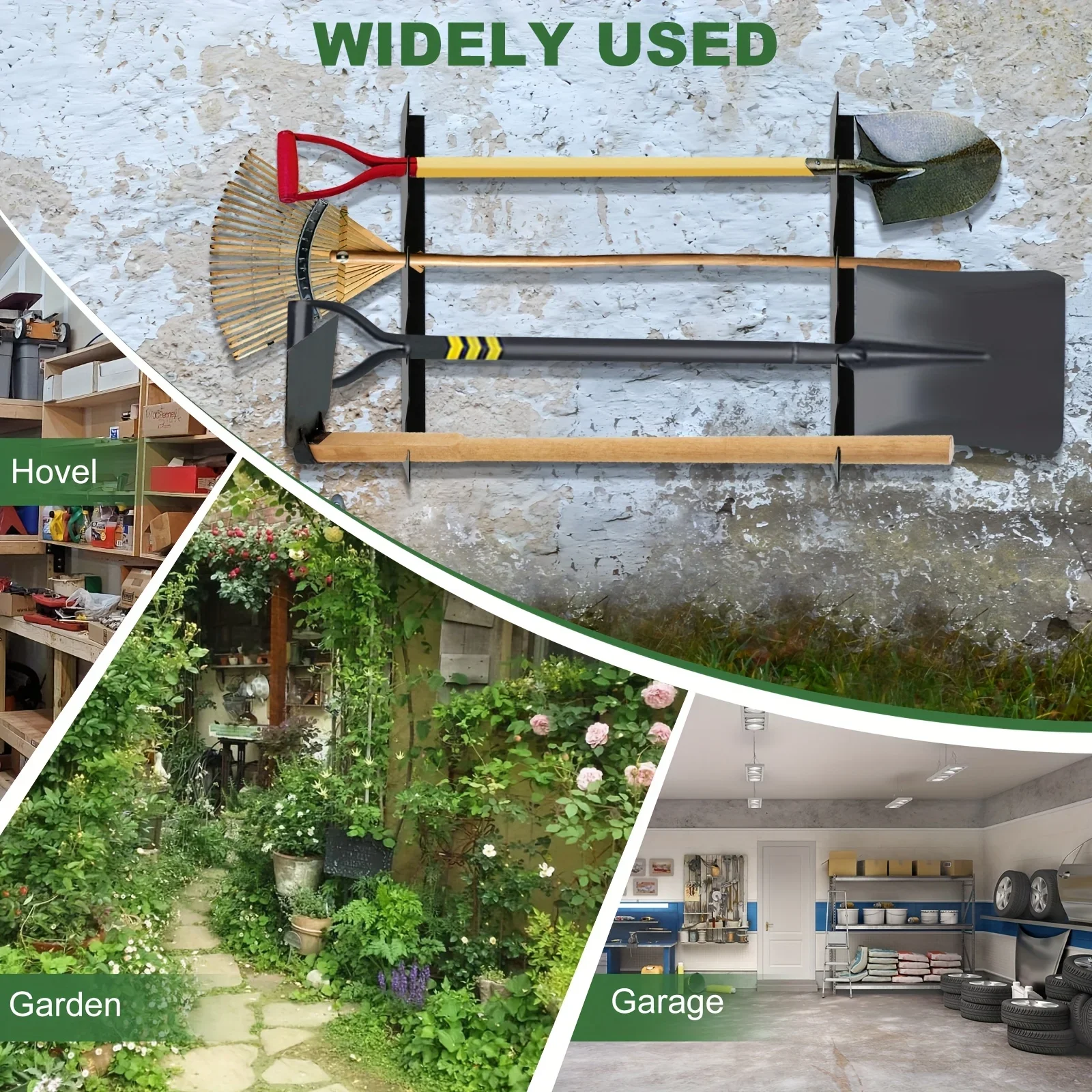頑丈な金属製ガーデンツールホルダー、シャベルと熊手の収納付き - Gardening Tools Range のレビューと価格
