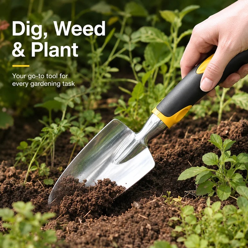 頑丈なステンレス製ハンドトロウェル、滑り止めハンドル付きガー - Gardening Tools Trowel のレビューと価格
