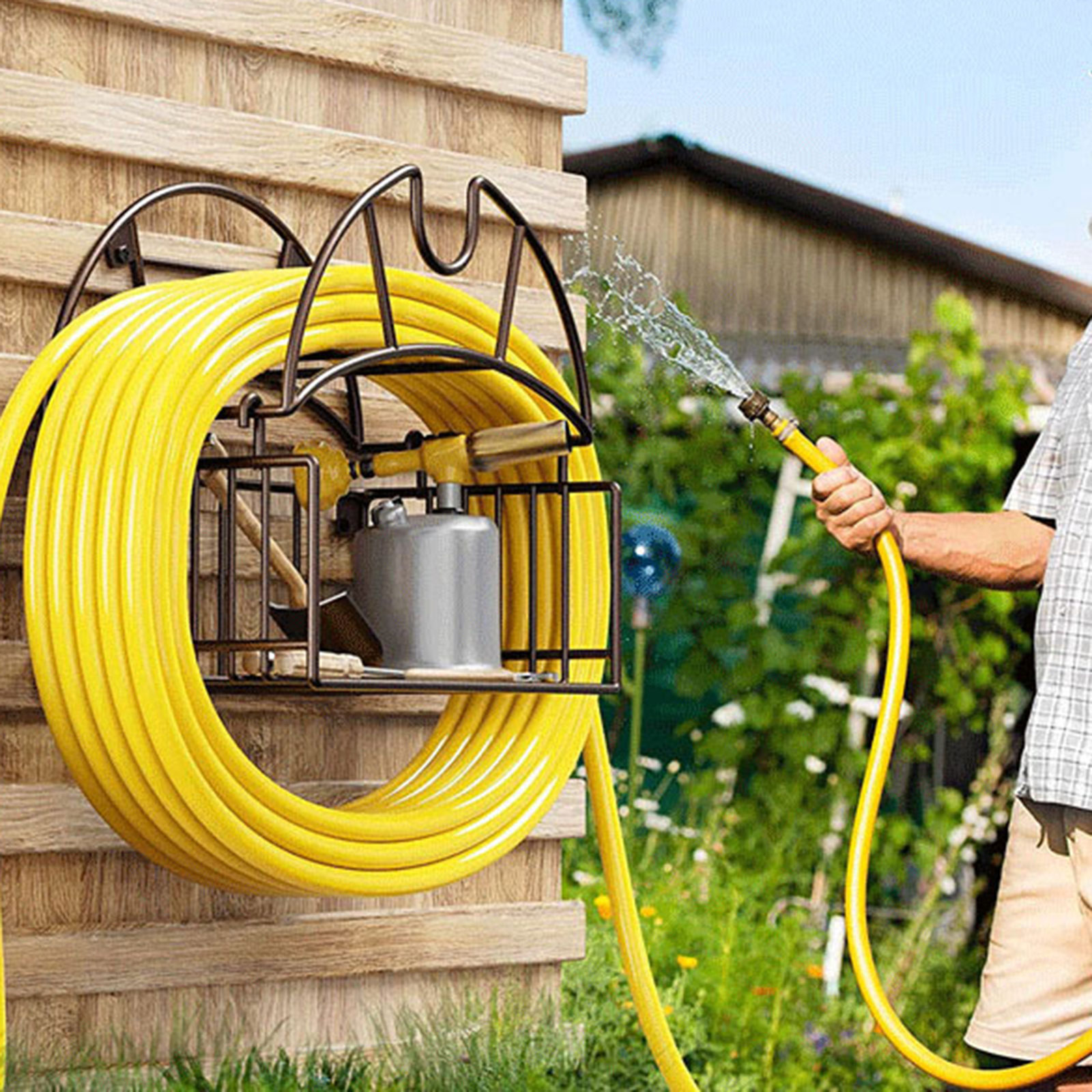 壁掛け式ガーデンホースホルダー、ツールオーガナイザーブラケッ - Gardening Yard Tools のレビューと価格