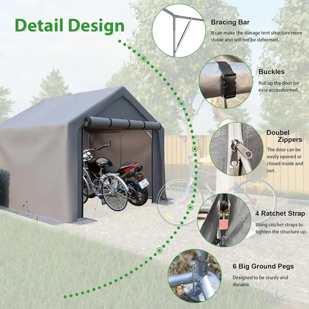 ポータブル屋外収納テント、庭用具、芝刈り機、バイク、自転車用 - Gardening Tools Needed のレビューと価格
